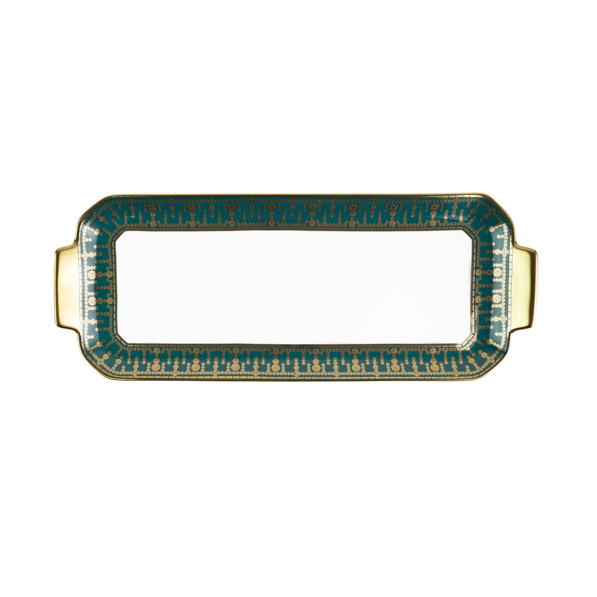 haviland-limoges-tiara-bleu-paon-plat-cake-gold image 1