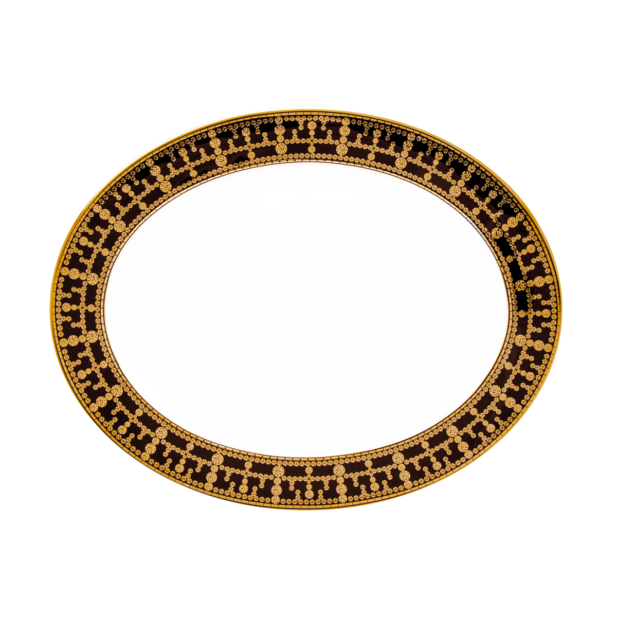 haviland-limoges-tiara-noir-or-plat-ovale image 1