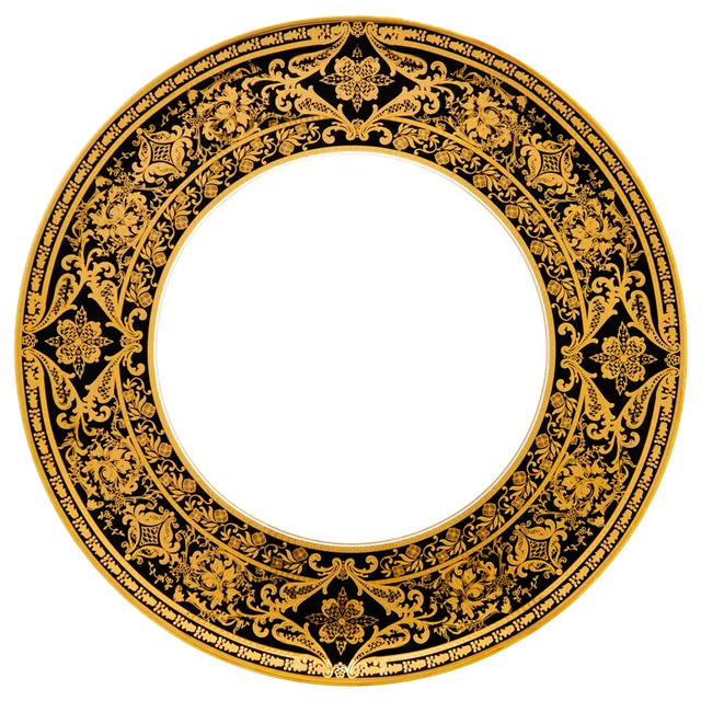 haviland-limoges-matignon-noir-or-plat-rond-plat-flache-platte image 1