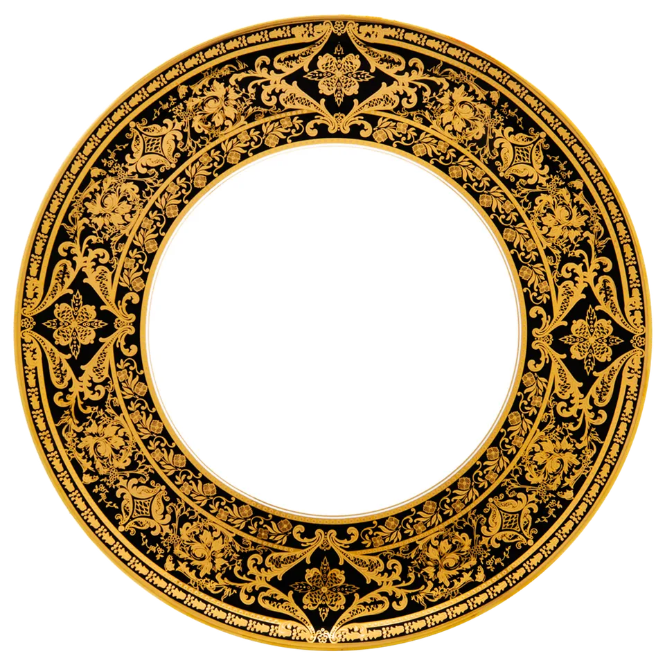 haviland-limoges-matignon-noir-or-plat-rond-plat-flache-platte image 1