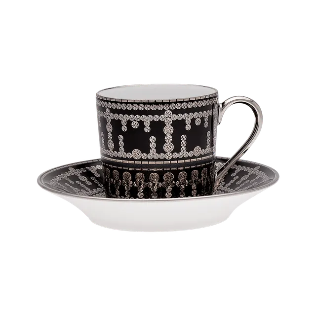 haviland-limoges-tiara-noir-platin-kaffeetasse-mit-untertasse image 1