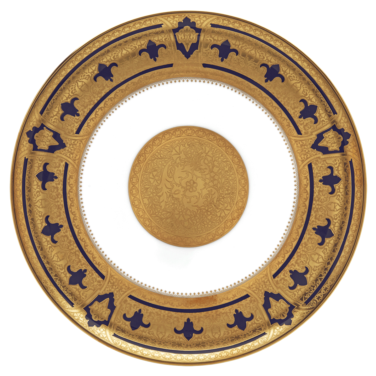 haviland-limoges-grand-apparat-plat-tarte-tortenplatte-blau-gold image 1