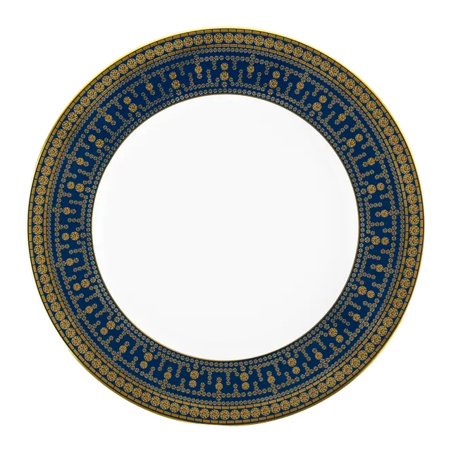 haviland-limoges-tiara-bleu-prusse-speiseteller-mit-goldrand image 1