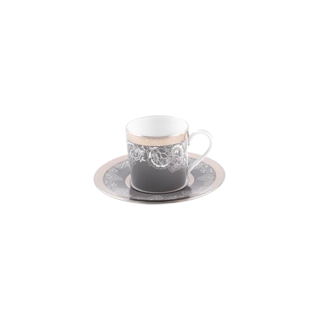 haviland-limoges-tasse-untertasse-romane-gris-espressotasse-porzellan image 1