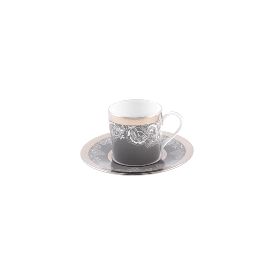 haviland-limoges-tasse-untertasse-romane-gris-espressotasse-porzellan image 1