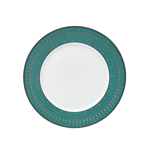 haviland-limoges-tiara-bleu-paon-platin-dessertteller image 1
