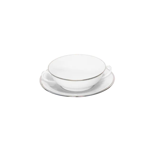 haviland-limoges-orsay-platin-bouillon-set-tasse-mit-untertasse image 1