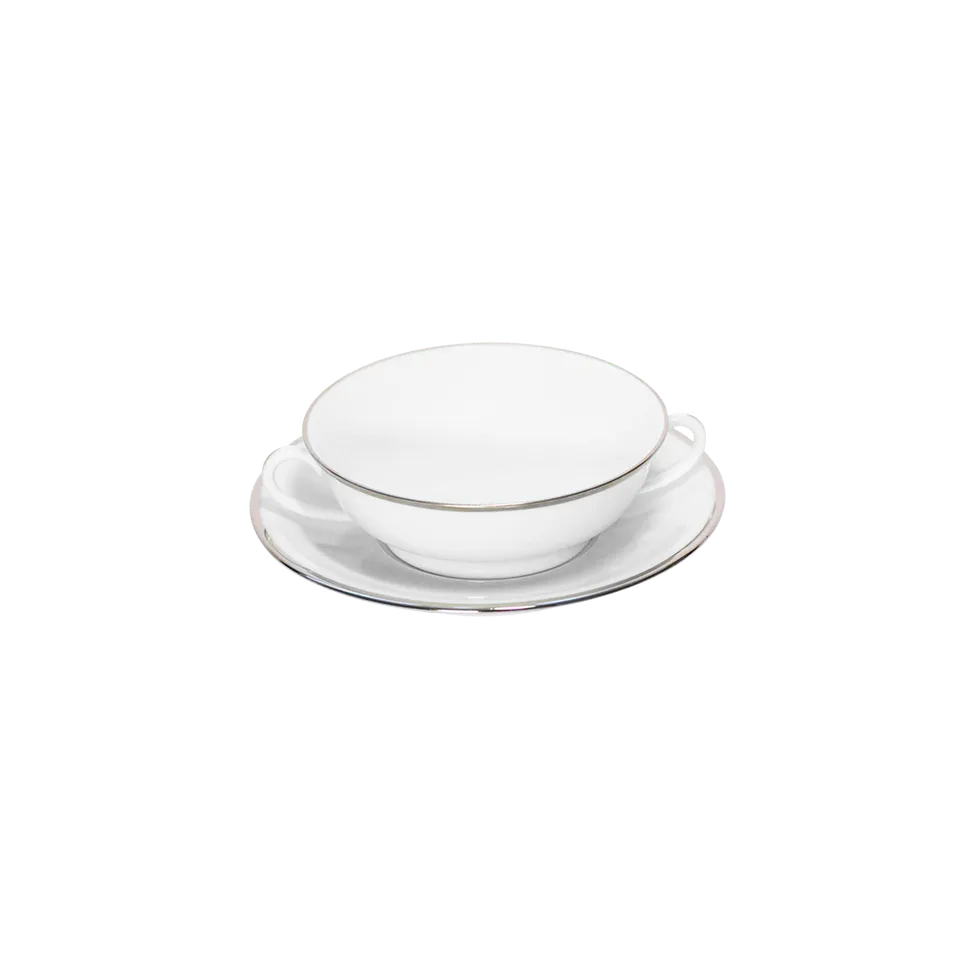 haviland-limoges-orsay-platin-bouillon-set-tasse-mit-untertasse image 1
