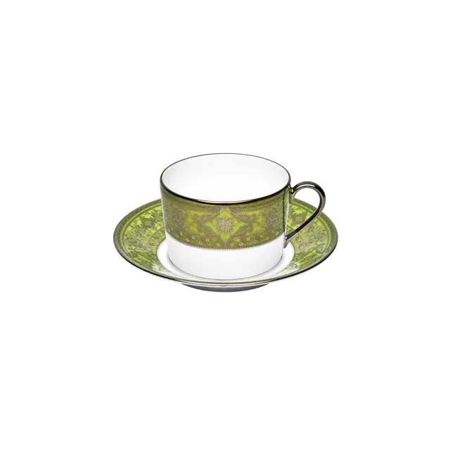 haviland-limoges-matignon-teetasse-mit-untertasse-apfelgr-n-platin image 1