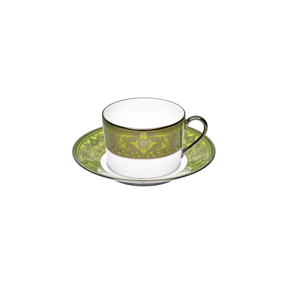 haviland-limoges-matignon-teetasse-mit-untertasse-apfelgr-n-platin image 1