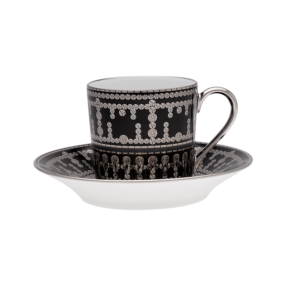 haviland-limoges-tiara-noir-platin-kaffeetasse-mit-untertasse image 1