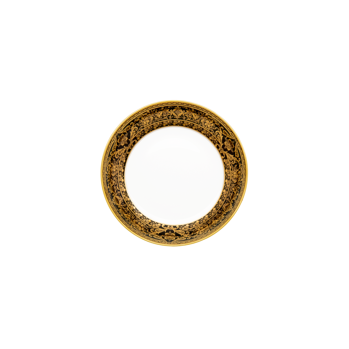 haviland-limoges-assiette-matignon-noir-or-suppenteller-calotte image 1