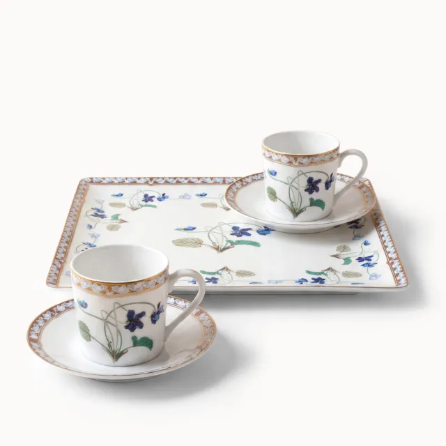 haviland-limoges-imp-ratrice-eug-nie-tablett-mit-2-kaffee-tassen image 1