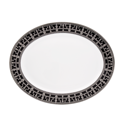 haviland-limoges-tiara-noir-platine-platte-oval-aus-porzellan image 1