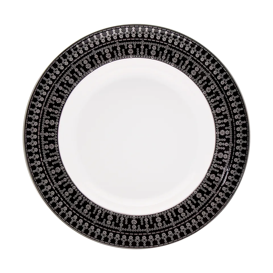 haviland-limoges-tiara-noir-tiefe-runde-platte-schwarz-platin image 1