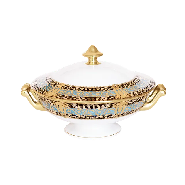 haviland-limoges-salon-murat-gem-sesch-ssel-legumier-himmelblau-gold image 1