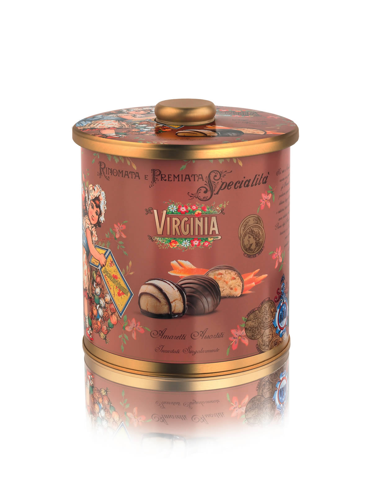 virginia-amaretti-amaretti-arancia-zenzero-mit-schokolade-biscottiera-220g image 1