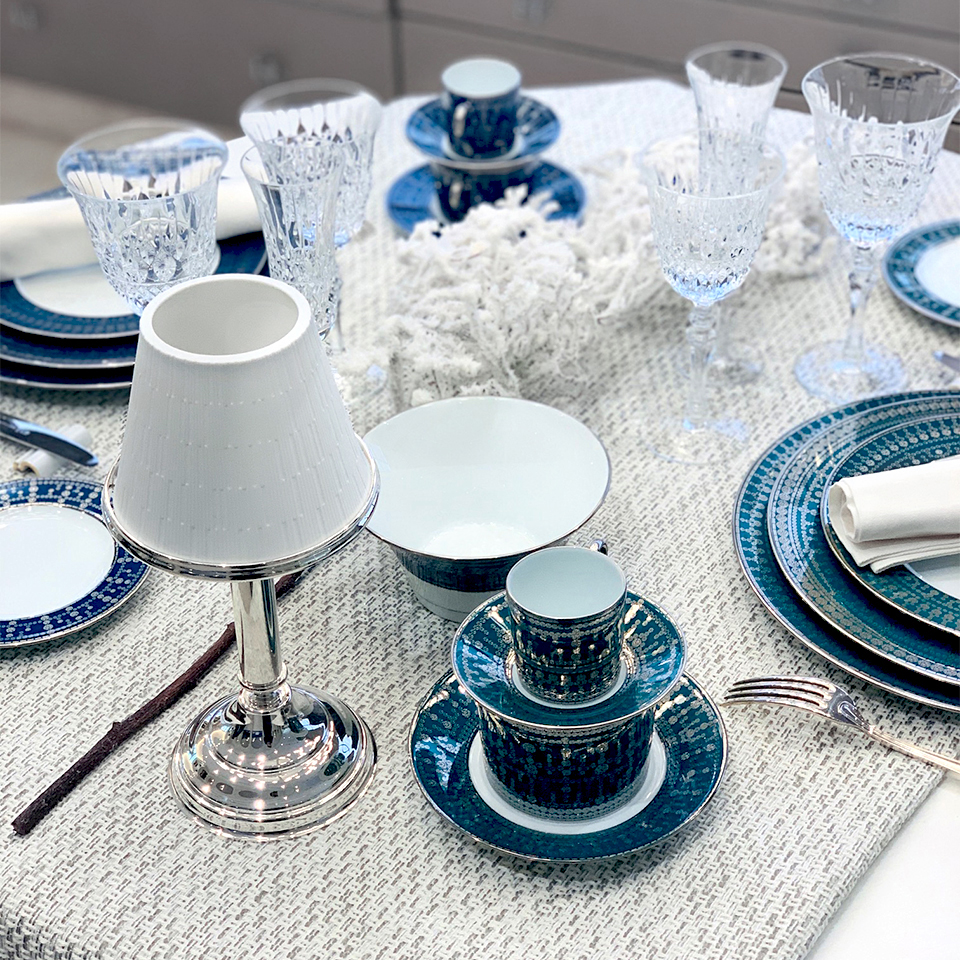 haviland-limoges-tiara-bleu-paon-platin-speiseteller image 2