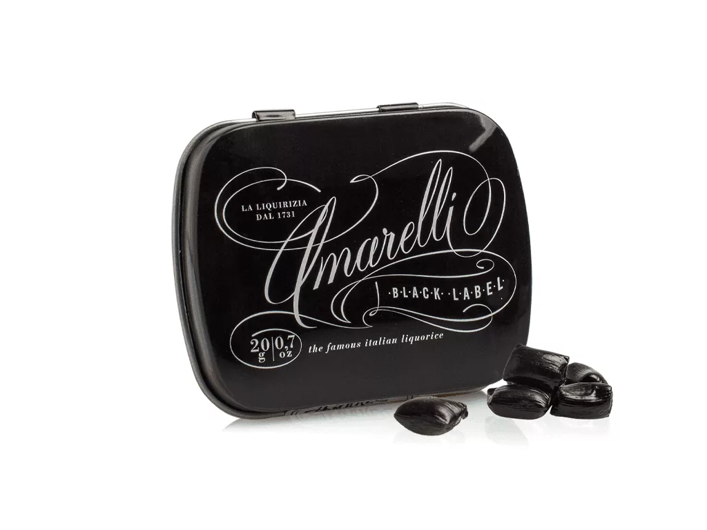 amarelli-black-label-mini-reine-lakritze-glutenfrei-20g image 1