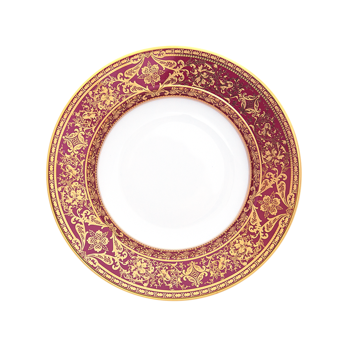 haviland-limoges-matignon-suppenteller-mit-fahne-kirsche-gold image 1