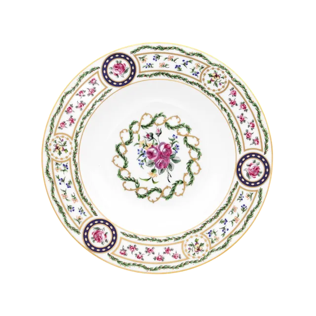 haviland-limoges-louveciennes-suppenteller-mit-fahne image 1