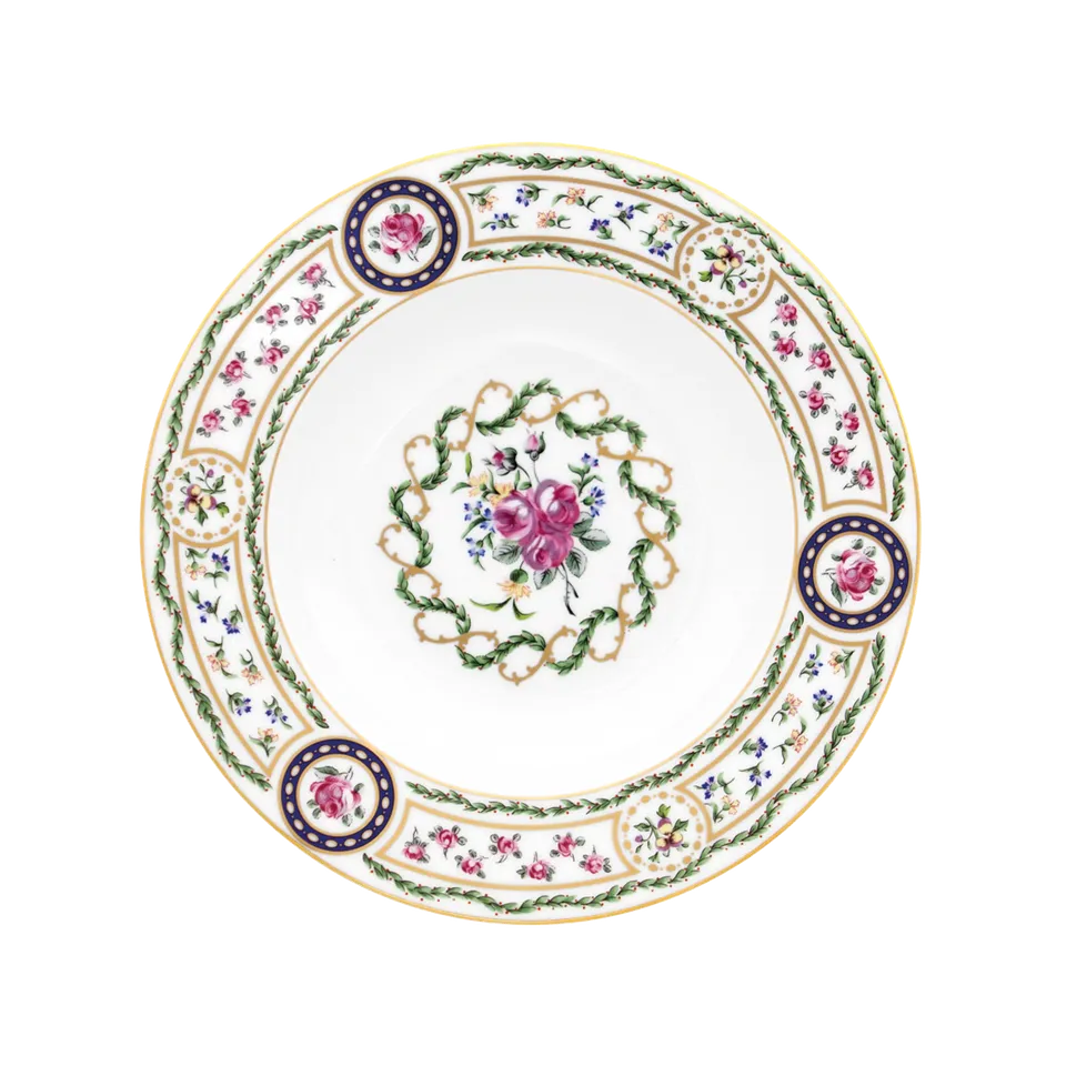 haviland-limoges-louveciennes-suppenteller-mit-fahne image 1