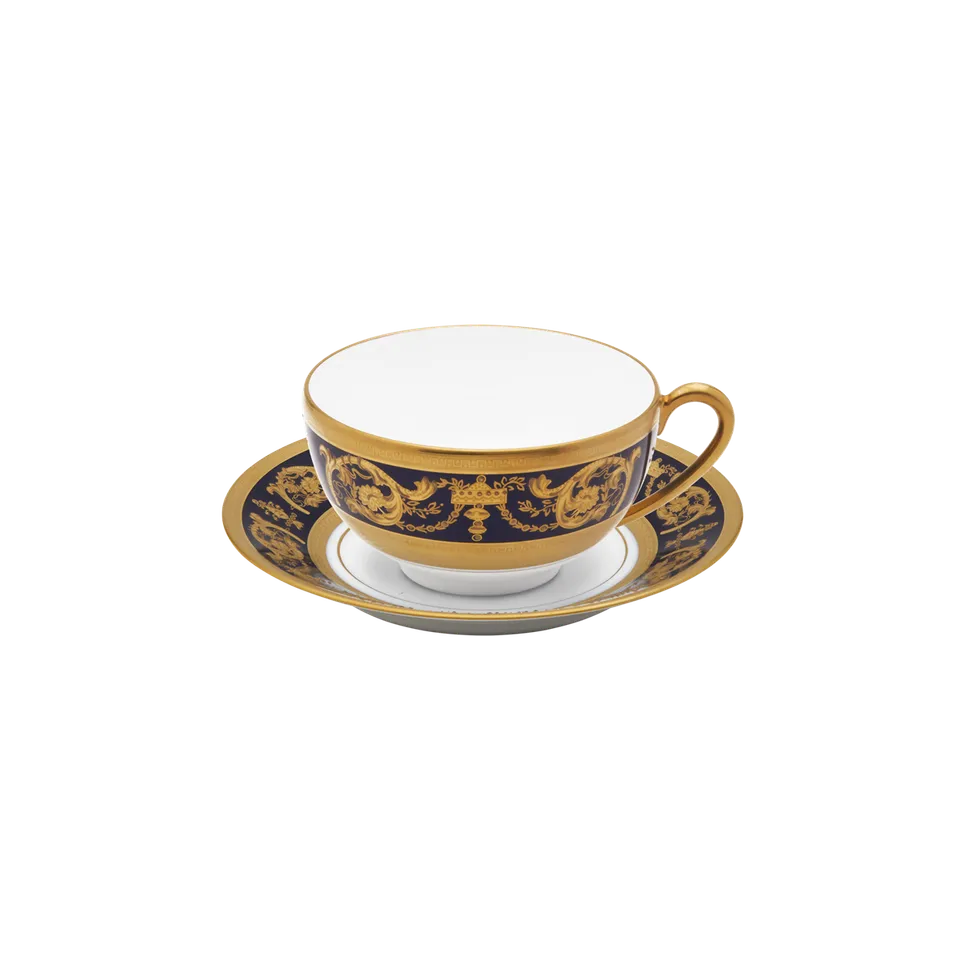 haviland-limoges-imp-rator-blau-gold-fr-hst-ckstasse-mit-untertasse image 1