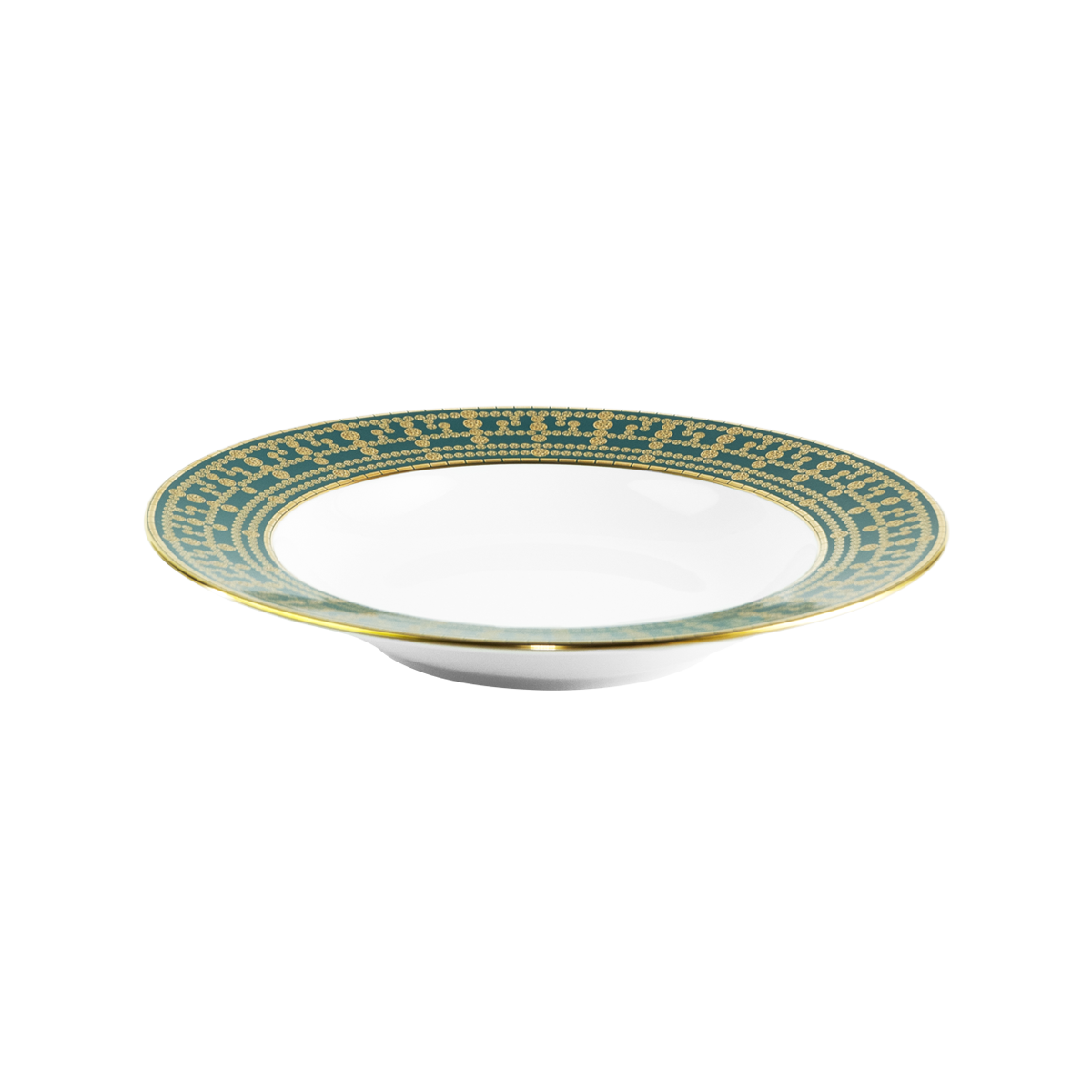 haviland-limoges-assiette-creuse-tiara-bleu-paon-or image 2