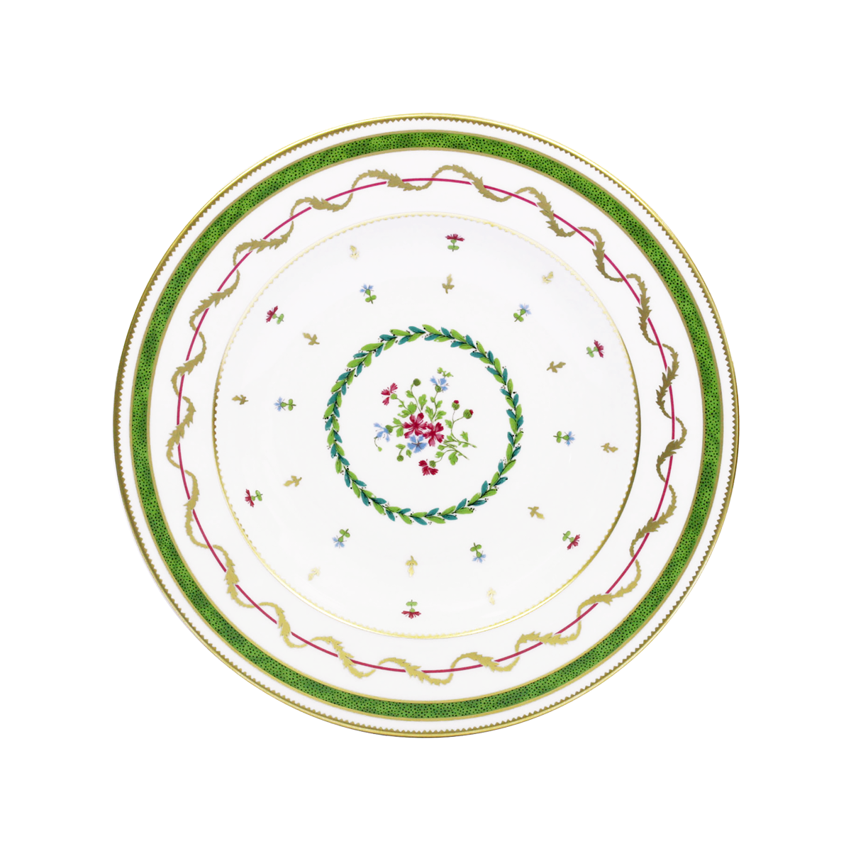 haviland-limoges-vieux-paris-vert-suppenteller-mit-fahne image 1