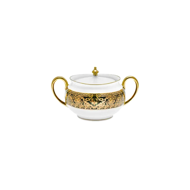haviland-limoges-matignon-zuckerdose-noir-or-sucrier image 1