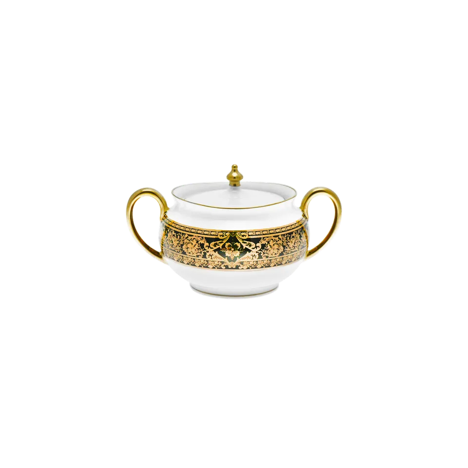 haviland-limoges-matignon-zuckerdose-noir-or-sucrier image 1