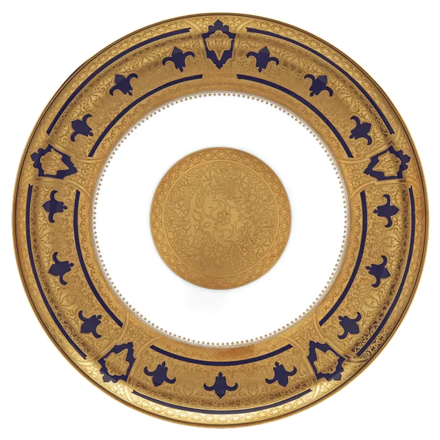 haviland-limoges-grand-apparat-plat-tarte-tortenplatte-blau-gold image 1