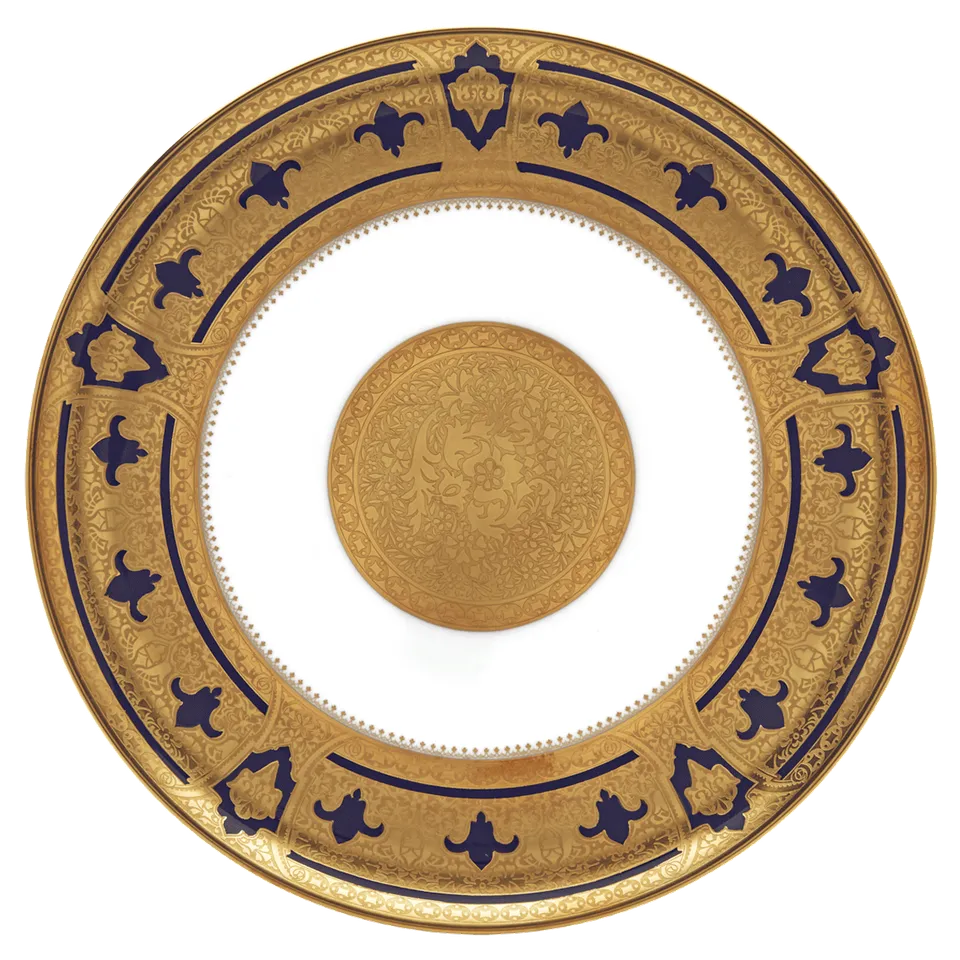 haviland-limoges-grand-apparat-plat-tarte-tortenplatte-blau-gold image 1