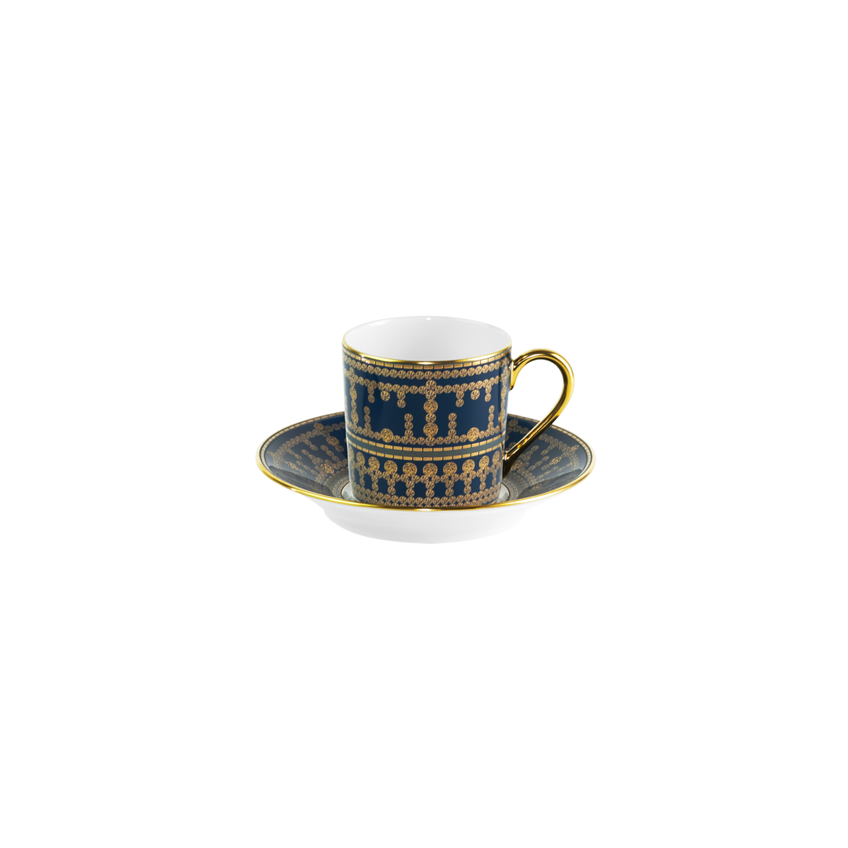 haviland-limoges-tiara-bleu-prusse-or-mokkatasse-mit-untertasse image 1