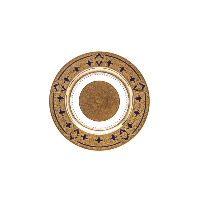 haviland-limoges-grand-apparat-bleu-de-four-or-brot-teller-assiette-pain image 1