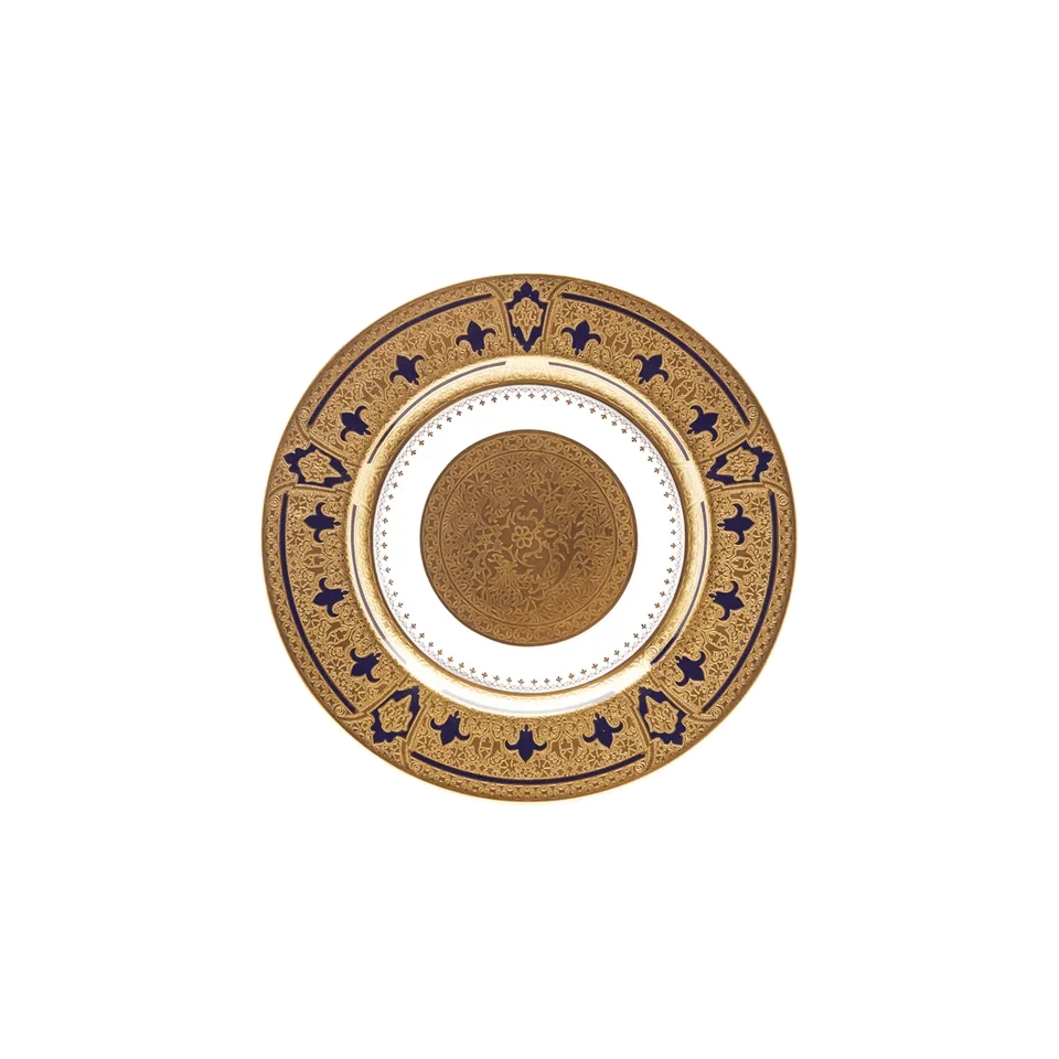 haviland-limoges-grand-apparat-bleu-de-four-or-brot-teller-assiette-pain image 1