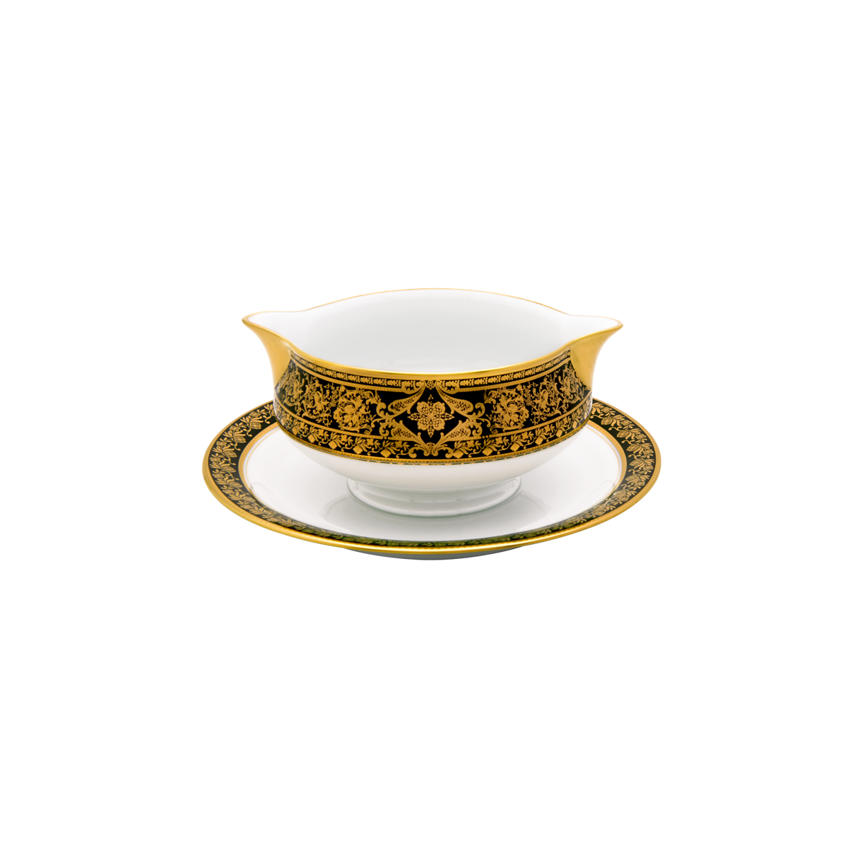 haviland-limoges-matignon-noir-or-sauciere image 1