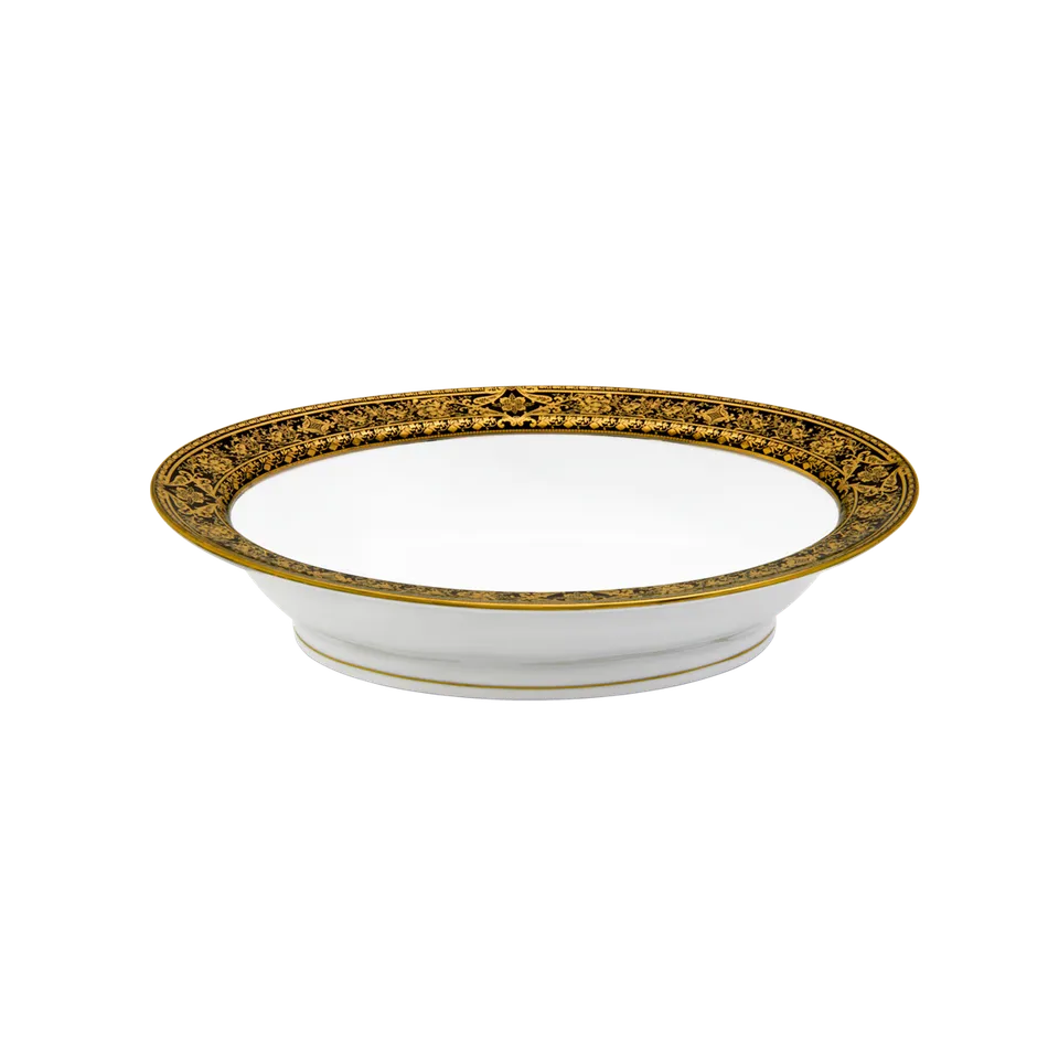 haviland-limoges-matignon-noir-or-compotier-schale-schwarz-gold image 1