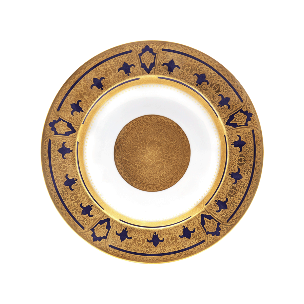 haviland-limoges-grand-apparat-bleu-de-four-or-suppenteller image 1