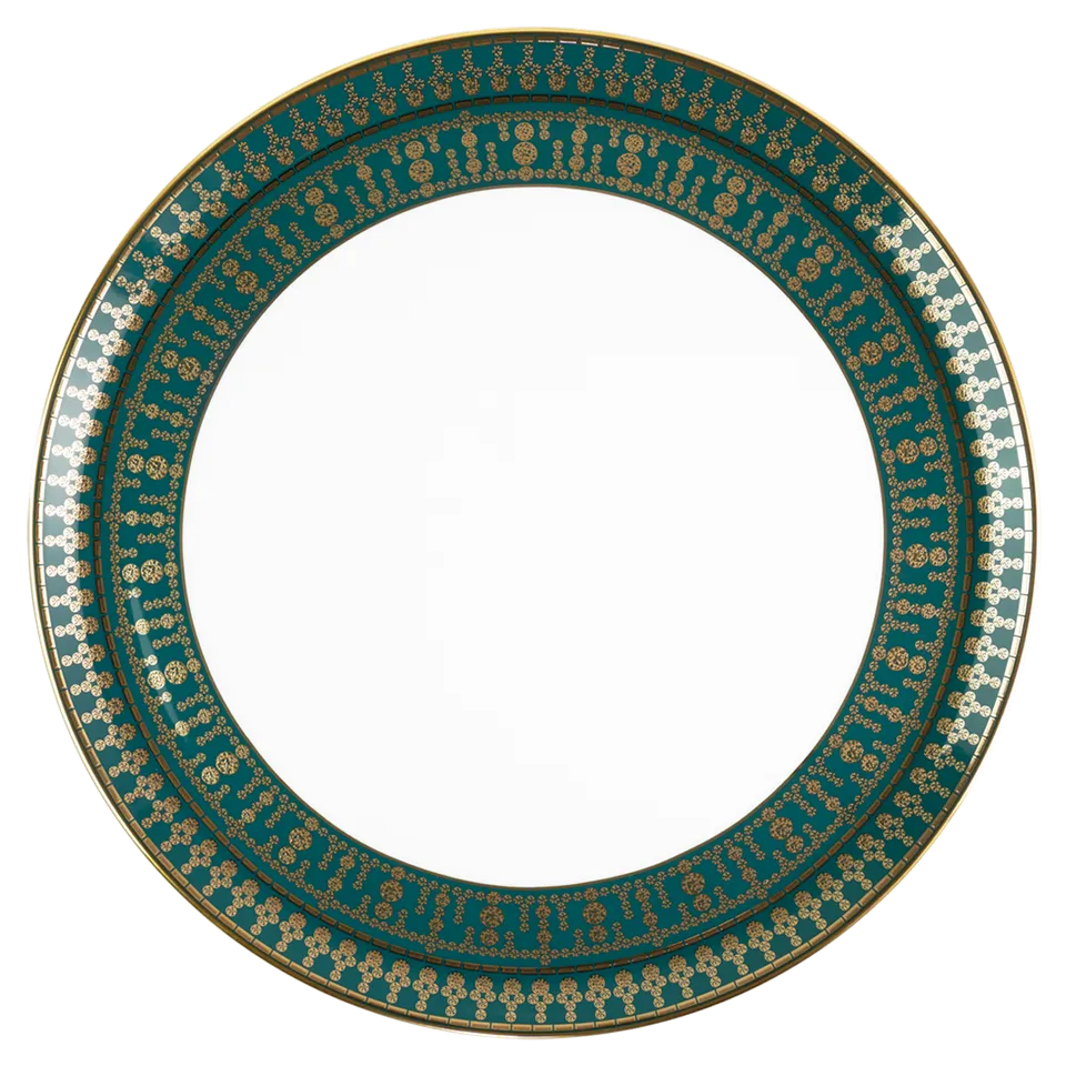 haviland-limoges-tiara-bleu-paon-or-tarteplatte image 1