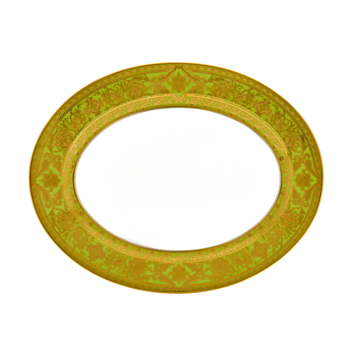 haviland-limoges-matignon-servierplatte-oval-apfelgr-n-gold image 1