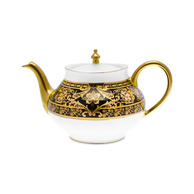 haviland-limoges-matignon-noir-or-th-i-re-boule-teekanne-porzellan image 1