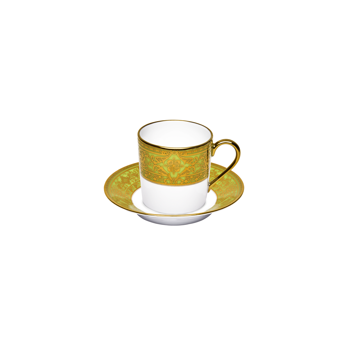 haviland-limoges-matignon-vert-pomme-or-tasse-mit-untertasse-caf image 1