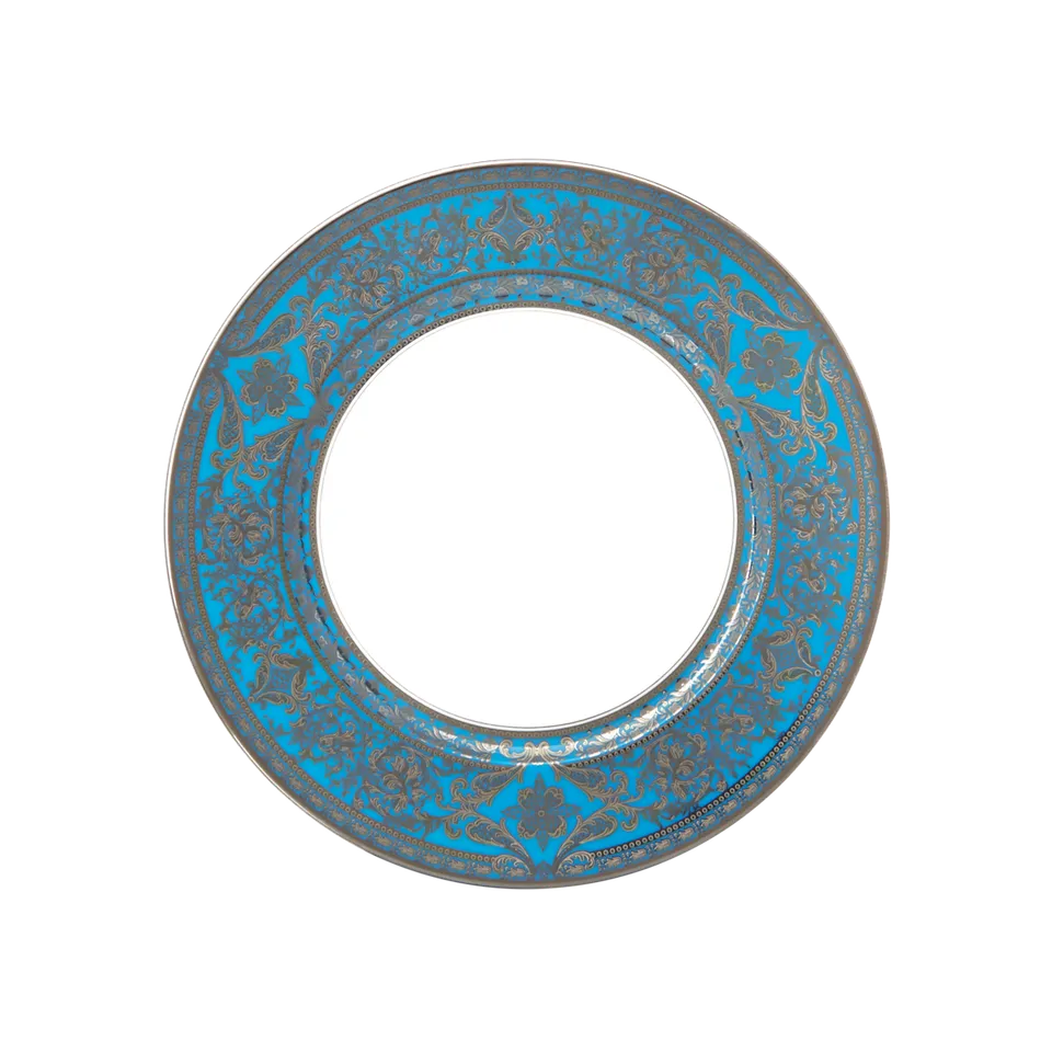 haviland-limoges-matignon-bleu-piscine-platine-dessertteller-porzellan image 1