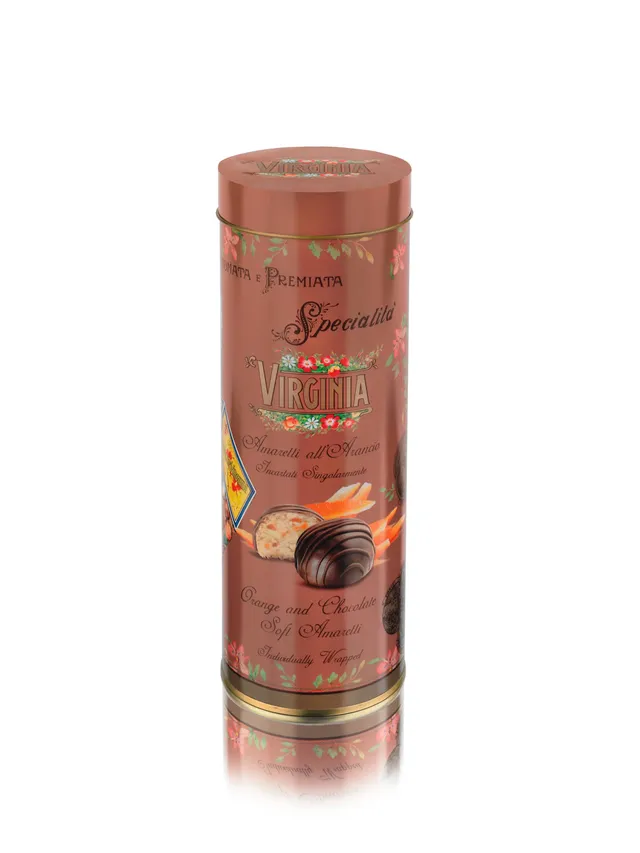 virginia-amaretti-all-arancia-mit-schokolade-weiche-amaretti-140g-runddose image 1