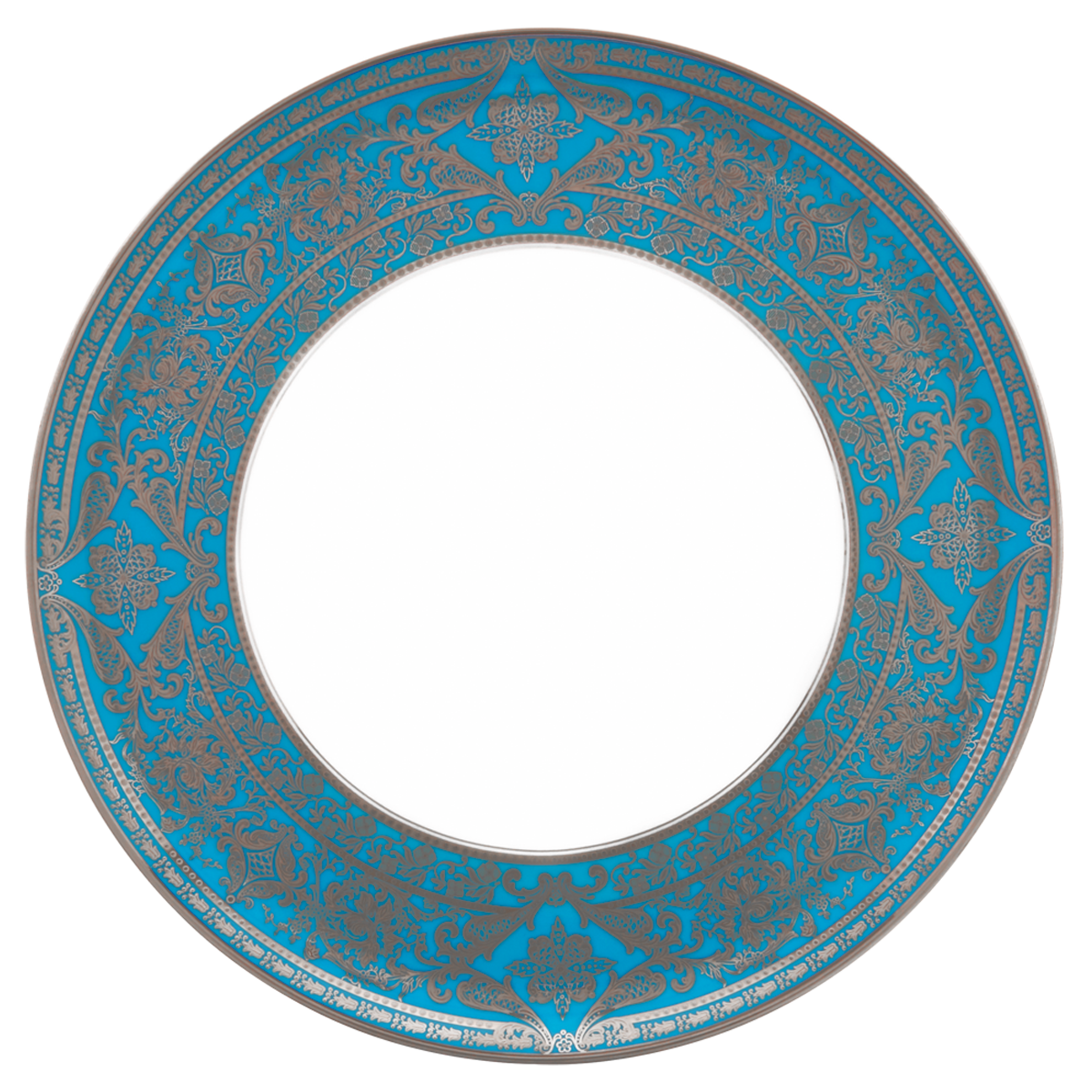 haviland-limoges-matignon-tortenplatte-poolblau-platin-porzellan image 1
