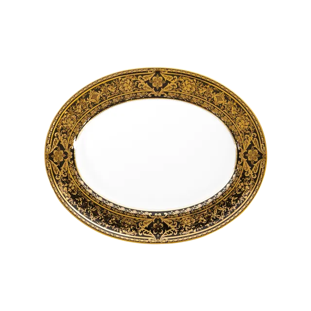 haviland-limoges-matignon-noir-or-platte-oval image 1