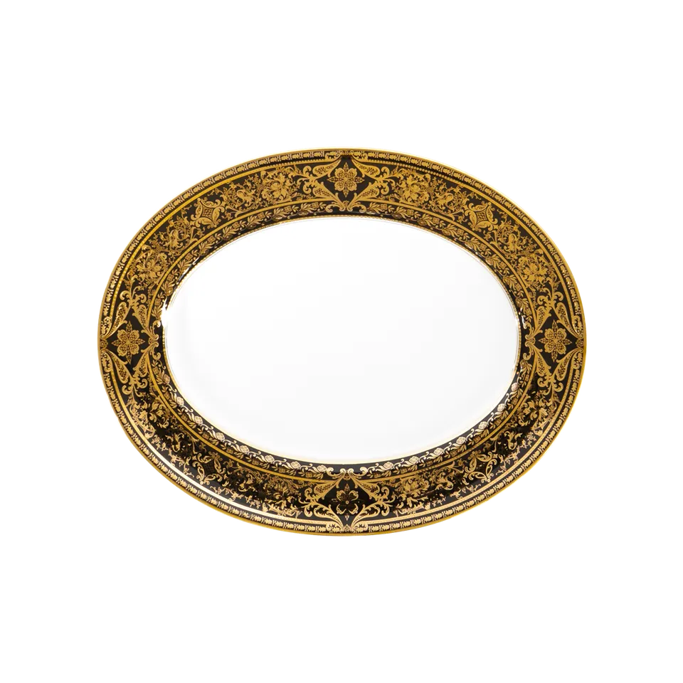 haviland-limoges-matignon-noir-or-platte-oval image 1