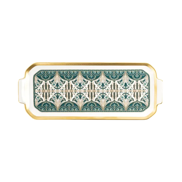 haviland-limoges-r-ves-du-nil-plat-cake-vert-or image 1