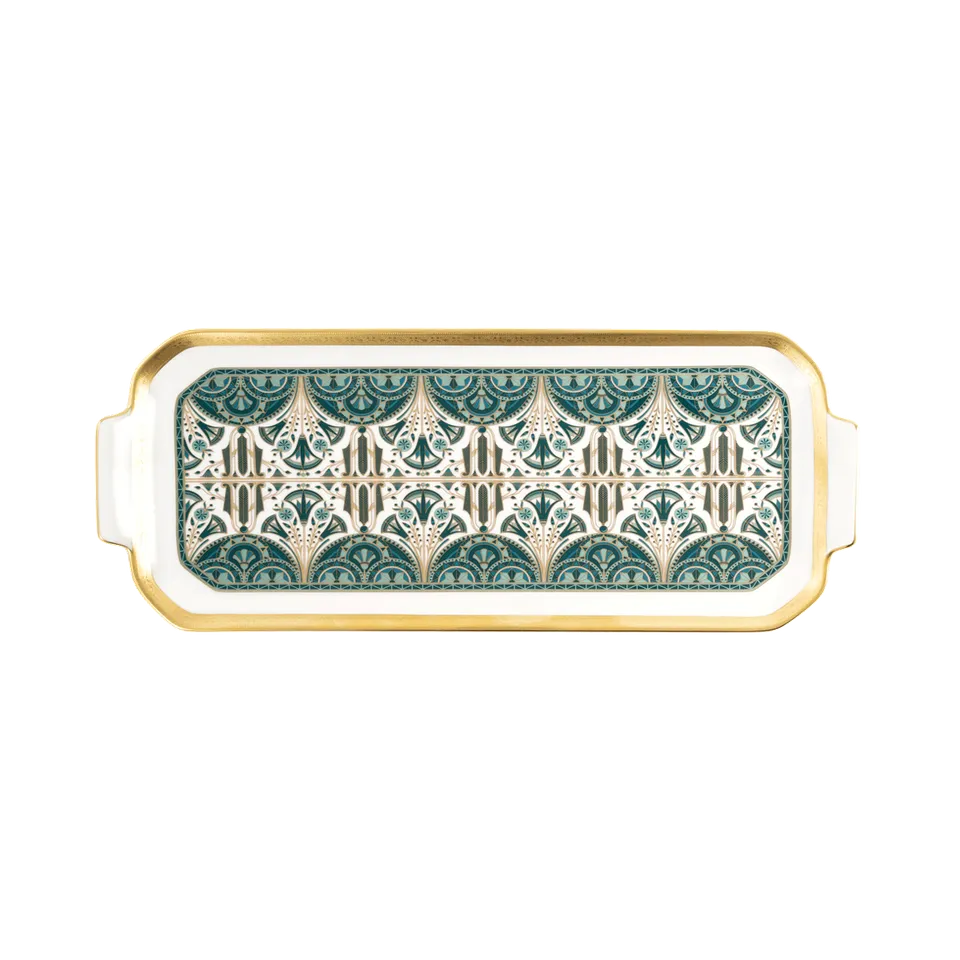 haviland-limoges-r-ves-du-nil-plat-cake-vert-or image 1